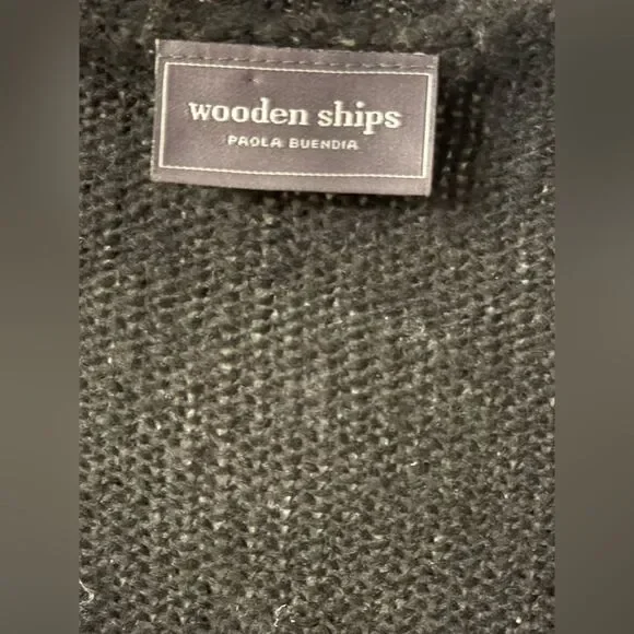 Wooden Ships Oversized Black/Green Stars Sweater Size S/M - Picture 2 of 3